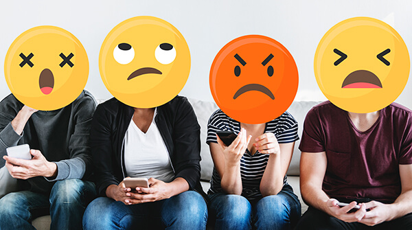 Emoji faces social media